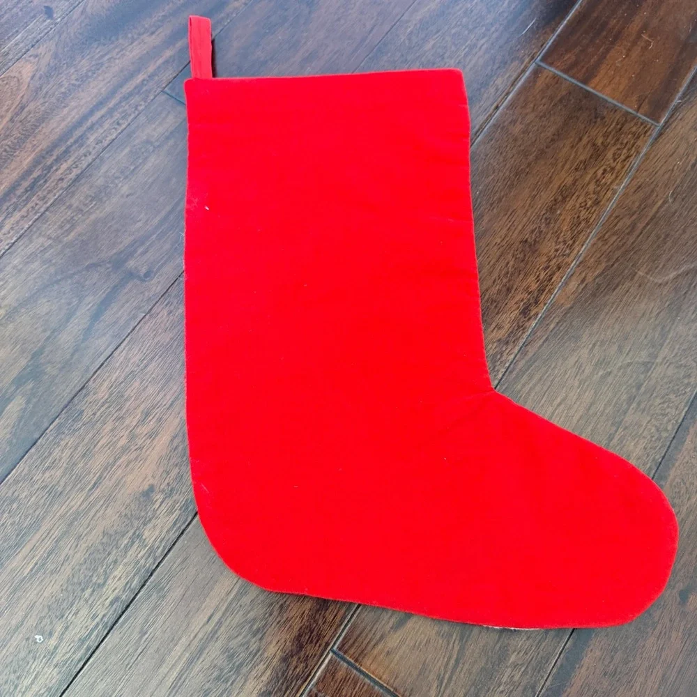 Vintage Needlepoint Christmas Stocking Santa Wool Handmade 14